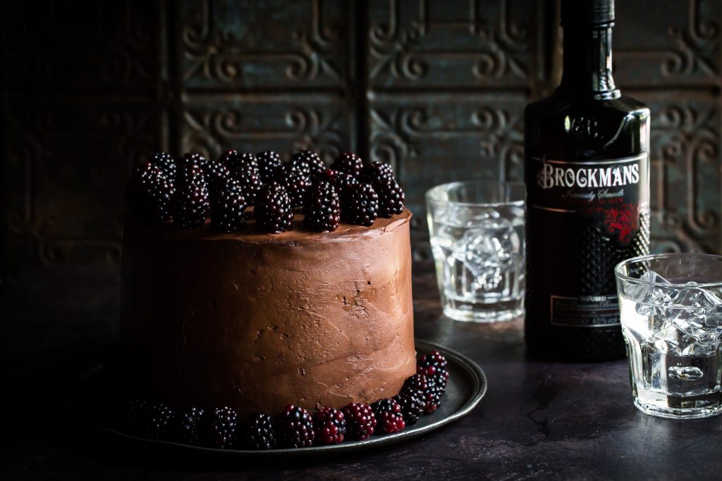 Chocolate, Blackberry & Brockmans Gin Mascarpone Layer Cake