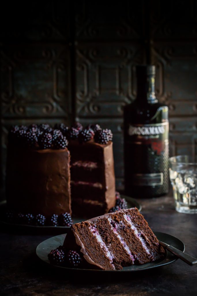 Chocolate, Blackberry & Brockmans Gin Mascarpone Layer Cake