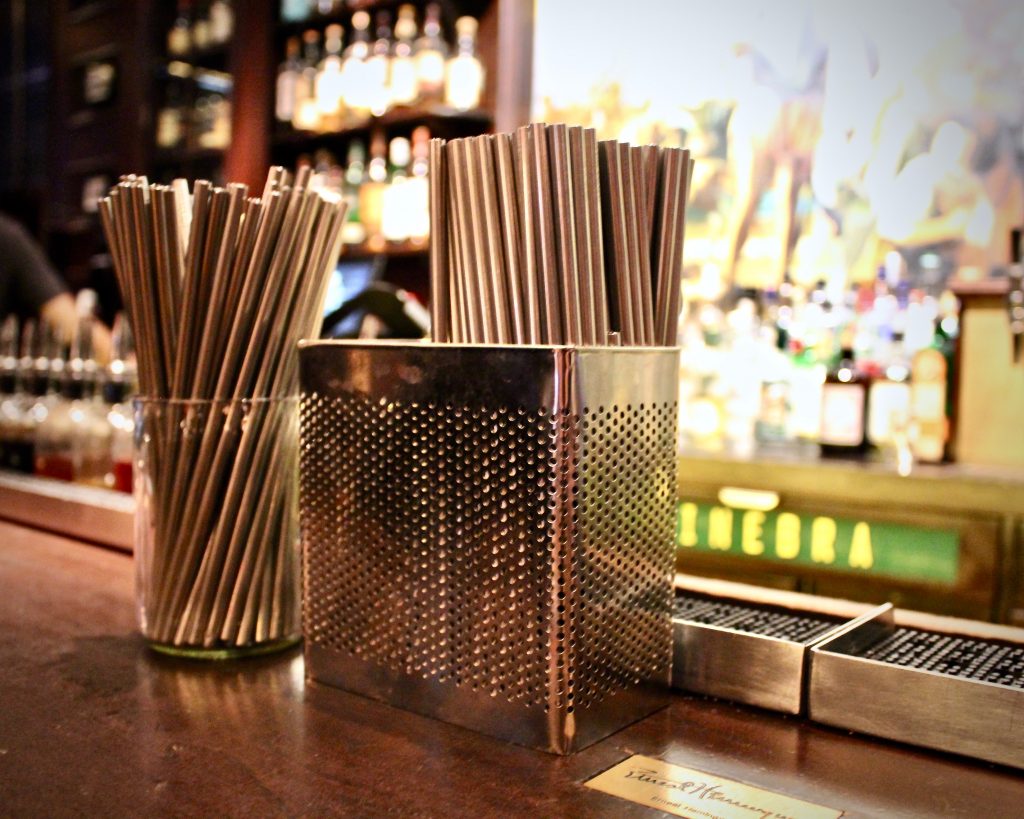 At Blacktail and Dead Rabbit, bartenders use metal straws exclusively for tasting each cocktail before it is served.