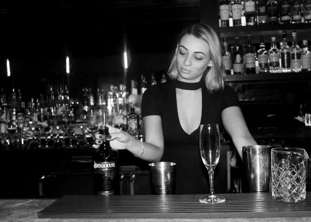 Amy Volkmann makes the Purple Haze at Alibi in Boston.
