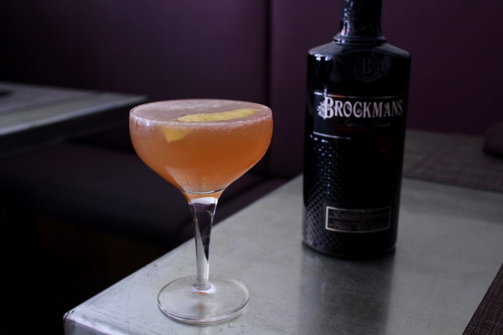 Kevin makes his Brockmans cocktail at Figidini in Providence, Rhode Island.