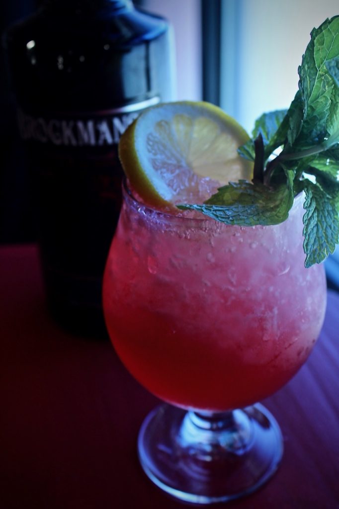 Emily Morton makes her Brockmans Cocktail, Mr. Willard's Mistress, at Deli/126 in Burlington, Vermont