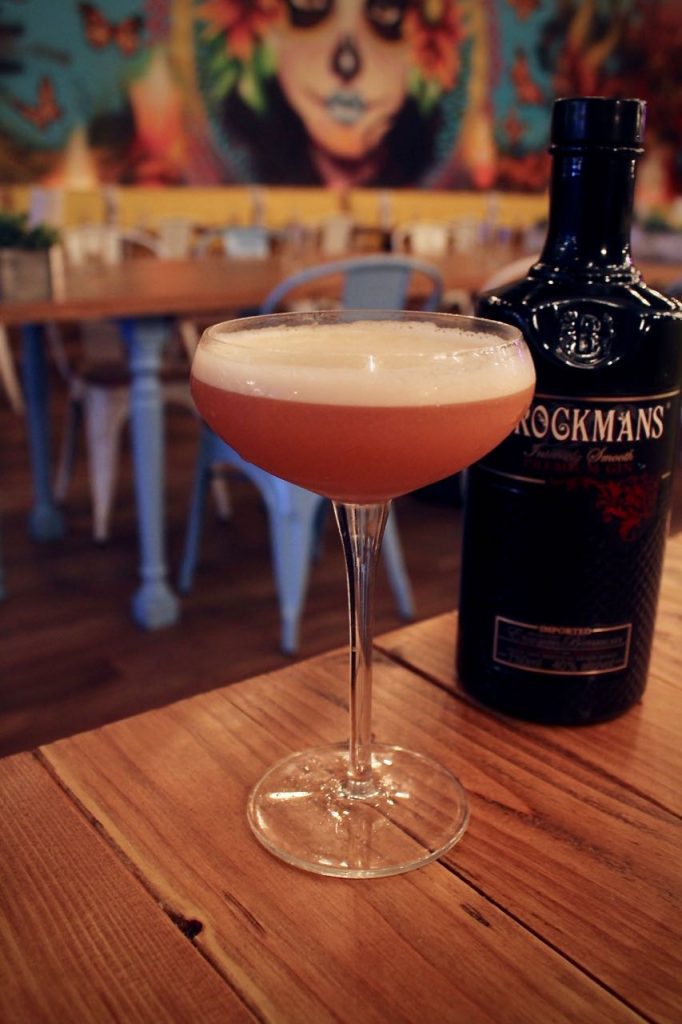 Vinny Iovino makes his Brockmans cocktail, "Nothing but a 'Gin-Thang'", at Mission Taco in Huntington, New York.