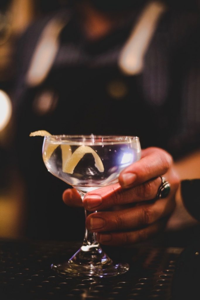 A dry Brockmans Gin martini at Spice Finch in Philadelphia, Pennsylvania.