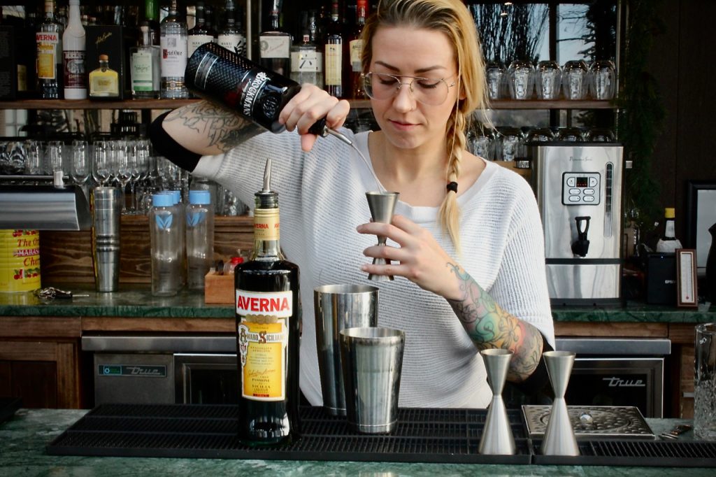 Michela Zurstadt makes her Brockmans "Winter Colada" at HIgh George in New Haven, Connecticut